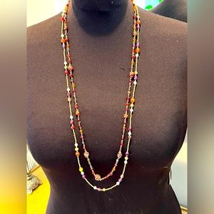 Beautiful double stranded beaded necklace adjustable length